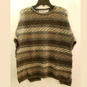 New Era Cozy Tan Striped Sweater Size L ~Stylish~